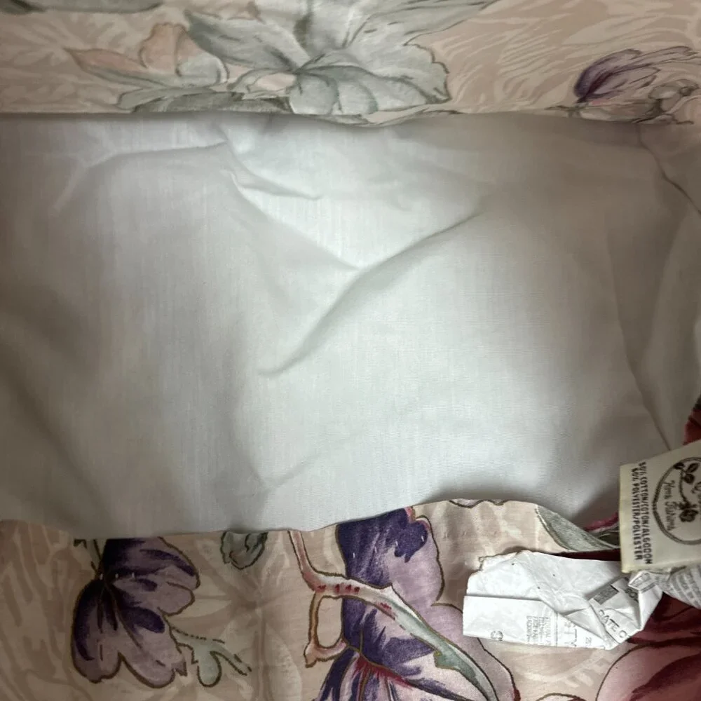 Set 2 Vintage CROSCILL Home Fashion Floral Pillow Cases Standard